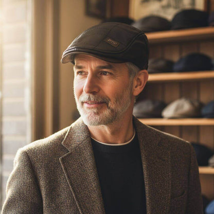 Vegan Leather Flat Cap | COLUMBUS